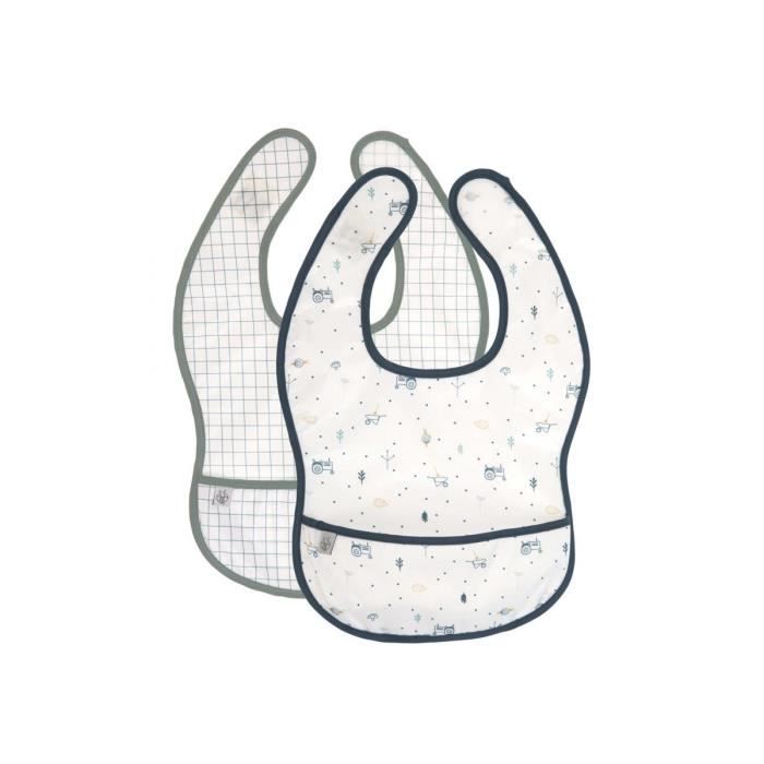 Bavoirs pour bébé LÄSSIG - Garden Explorer - Garçon - Imperméable - Taille moyenne