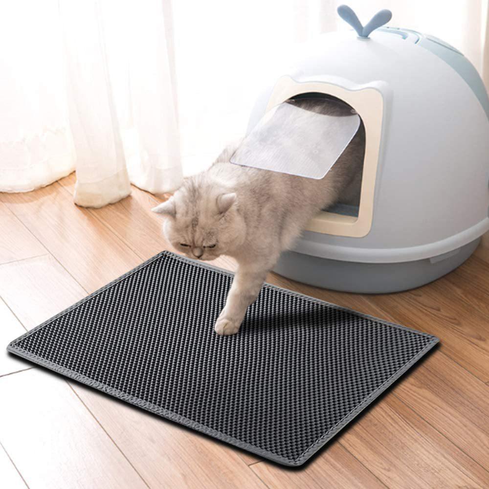 Cat Litter Mat Capture Mat Double Layer Design Large Size Waterproof and Urine Proof Suitable for Cat Litter Box Easy To Clean