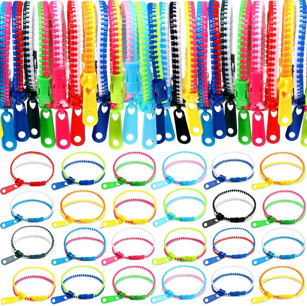 Friendship Fidget Zipper Bracelets Children Sensory Toy Fidgets Friendship Play Bracelets for Classroom Rewards Birthday