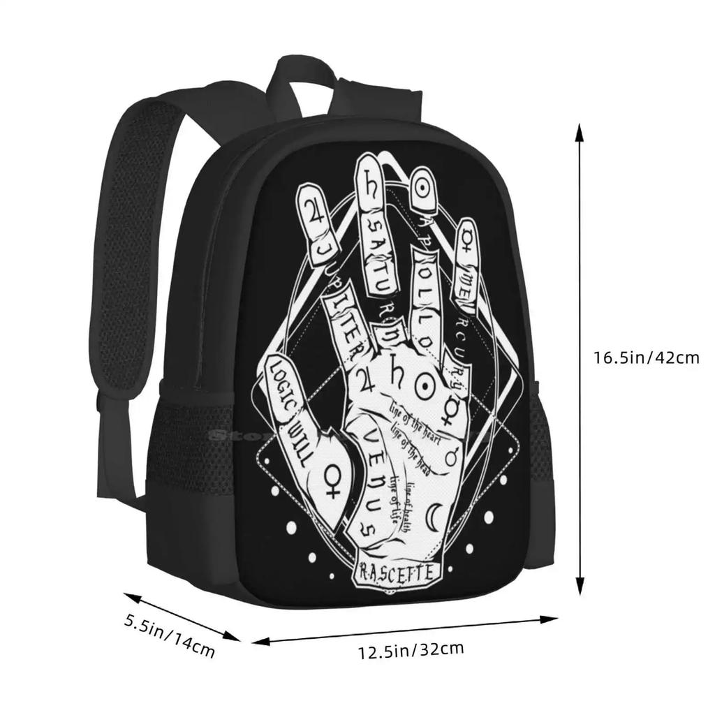 Palmistry-The Future Is In Your Hands Pattern Design Laptop Travel School Bags Palmistry Pagan Superstition Magic Chiromancy