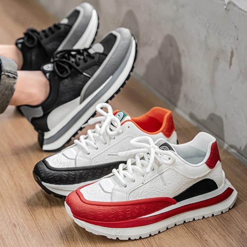 Fashion 2025 New Men's Shoes Spring Breathable Casual Sneakers Comfortable Versatile Thick Bottom Height Increasing Chunky Sports Shoes
