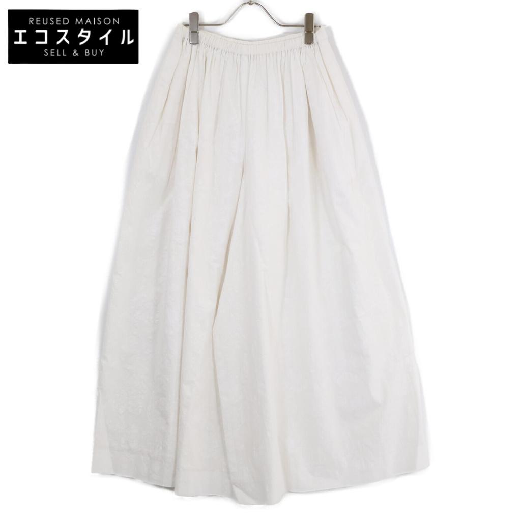 Ebure White 22Stainless Steel Pigment Flower Waist Rubber Wide Pants Bottoms 38 whiteUsed