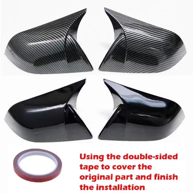 For Tesla Model 3 Model Y Rear View Door Wing Side Mirror Cover Caps Shell Case Rearview Cap Exterior Accessories Carbon Fiber