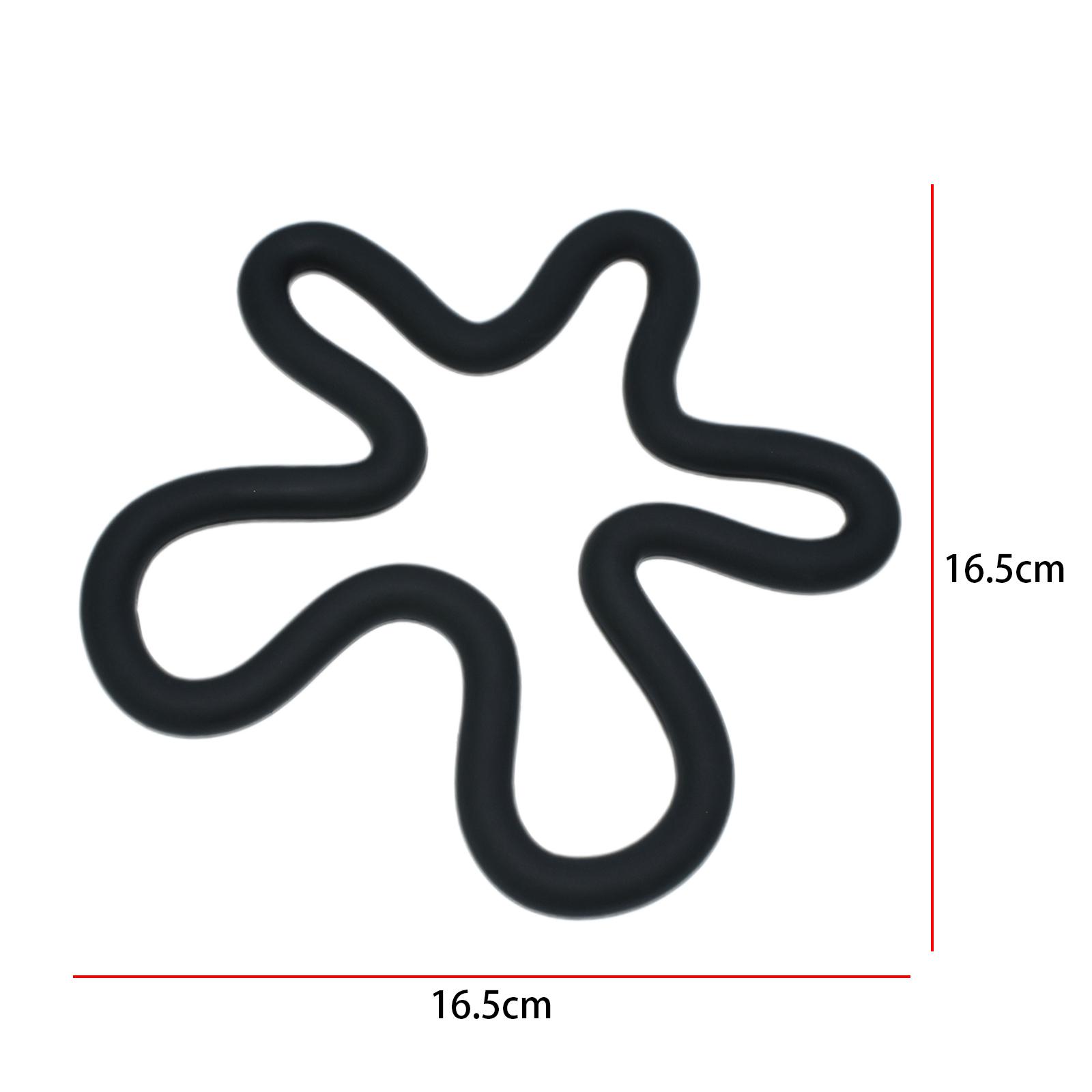 

Silicone Trivet Mat Creative Heat Resistant Drinking Cup Mat Drinks Coaster for Countertop Table Cafe Pots and Pans Home 16.5cmx16.5cm чорний