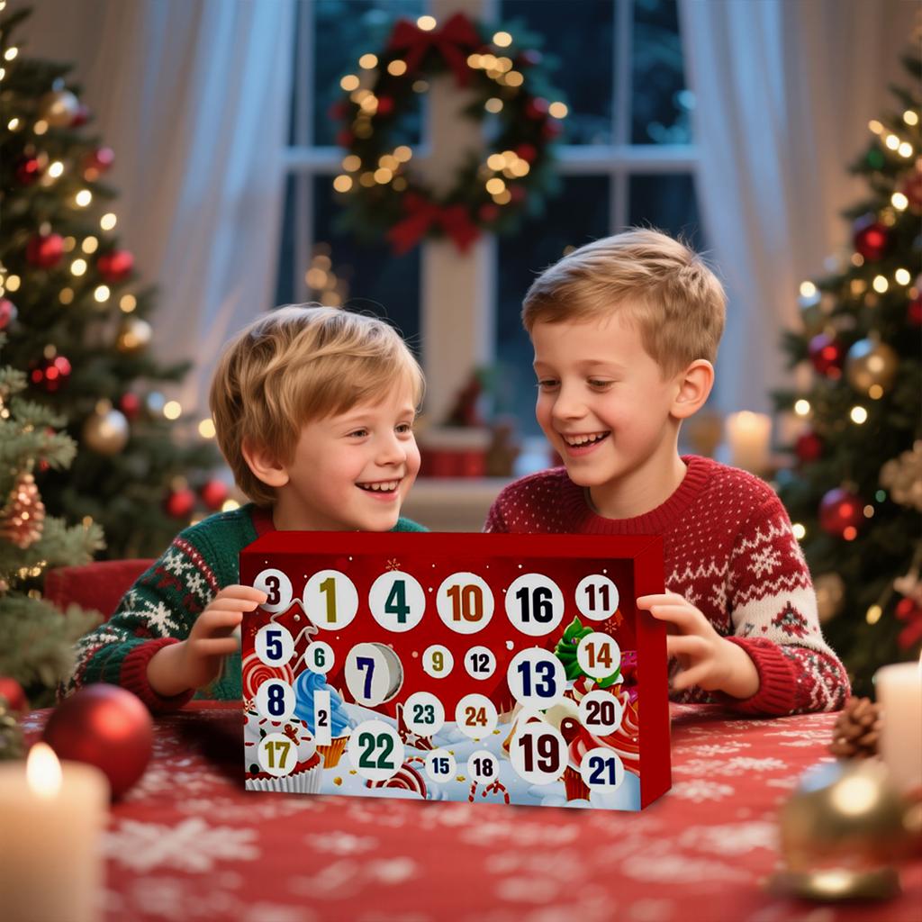 Christmas Advent Calendar 2025 Xmas Birthday Anniversary Surprise Gift with DIY Slime Craft Kit Funny Toy for Kids Toddlers Girl