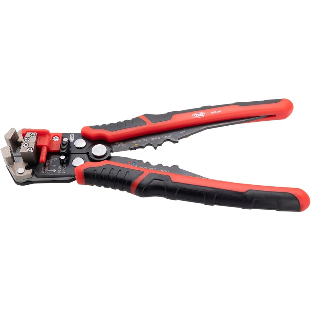 TONE Auto Wire Stripper AWS-200 Red 215mm Length Hand Tool