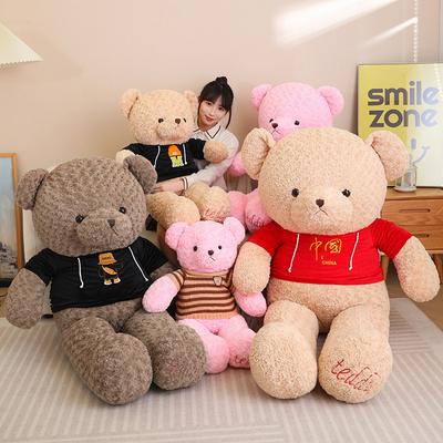Large Clothed Teddy Bear Doll Plush Toy Big Bear Hug Bear Doll Girl Ragdoll Birthday Gift