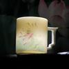 Chaxun Hand-Painted Lotus Ceramic Office Tea Mug