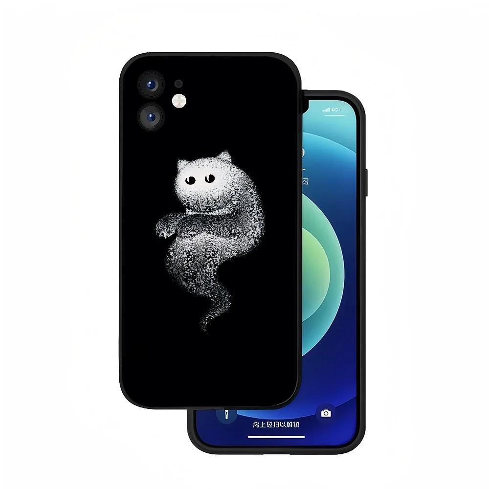 Puffer Cat, Coal Cat, Anorexia Cat 1 Phone Case Silicone Soft For IPhone 16 15 14 13 12 11 Plus Pro Max Plus