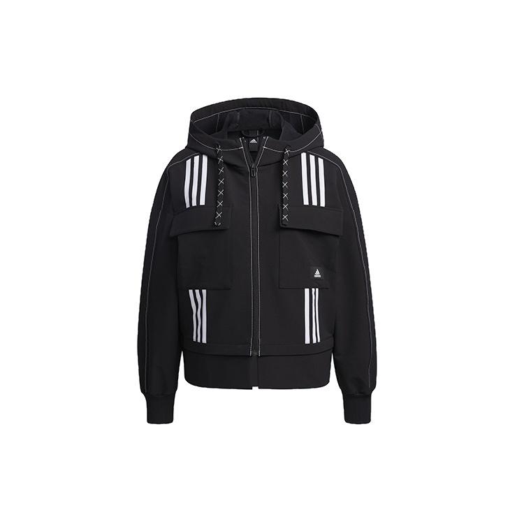 (WMNS) adidas Str Jkt Diy Athleisure Casual Sports Hooded Jacket Black Women s GP0628 XL