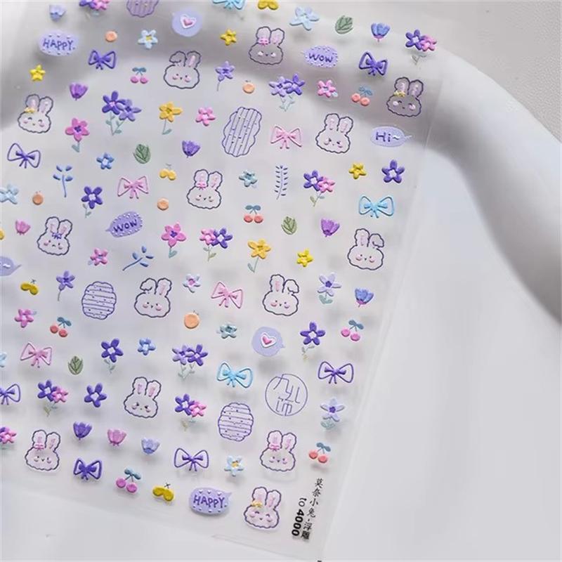 1PCS French Jelly Nail Stickers Dreamy Bubble Meteor Butterfly Star Moon Self Adhesive Stickers For Nail DIY Nail Art Decoration