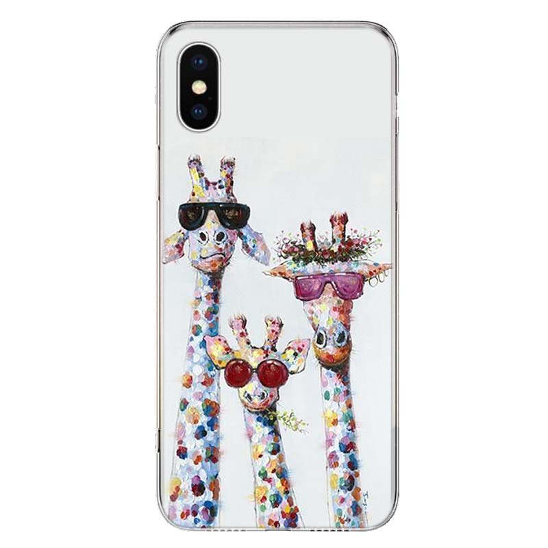 Søtt Tegneserie Giraff Dyr Deksel Telefondeksel For Apple iPhone 11 12 13 14 Pro 7 XR X XS Max 6 6S 8 Plus + Mini 5 SE Trykk Mykt