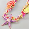 Women Y2K Beaded Chain Accessories Starfish Shell Conch Statement Necklace