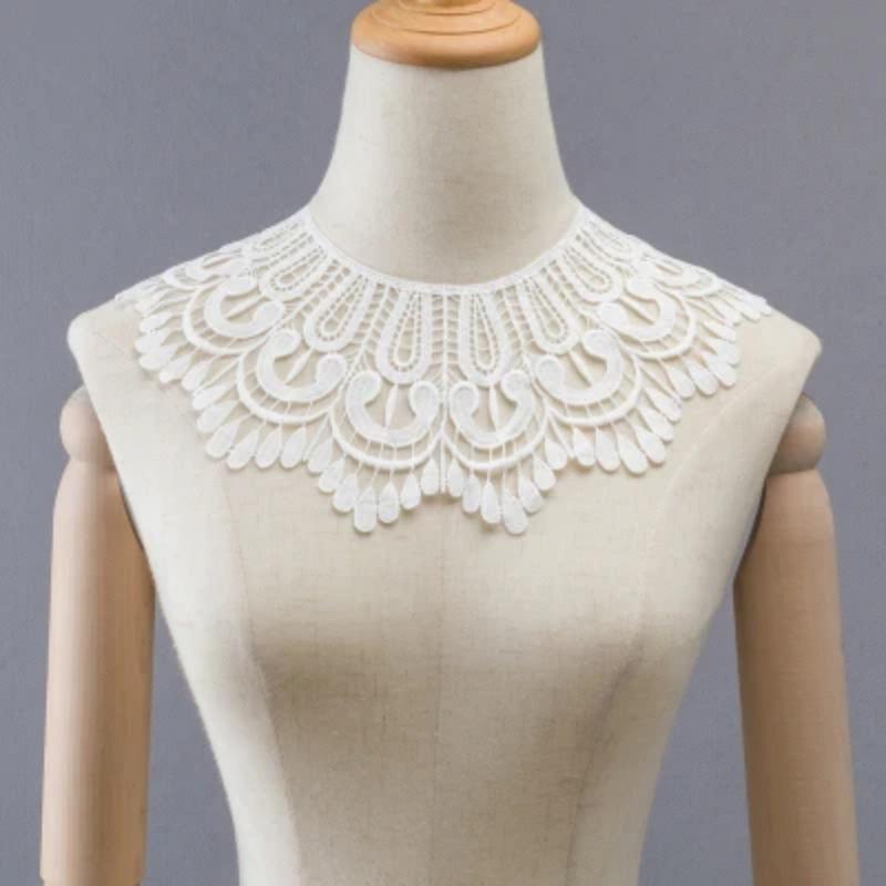 New Hand Crochet Product Fake Neckline Collar Hollow Tulle Lace Fabric Shawl Vest Shoulder Female Decorative Lace Fabric