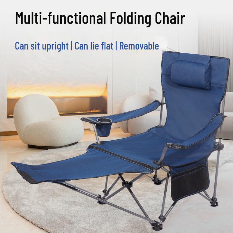 Outdoor Folding Camping Chair with Detachable Footrest