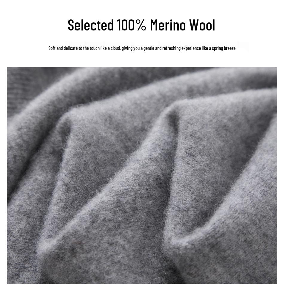 Men's Wool Cashmere Knit Zipper Cardigan - Autumn/Winter Warmth, Versatile Stand Collar, Loose Fit.