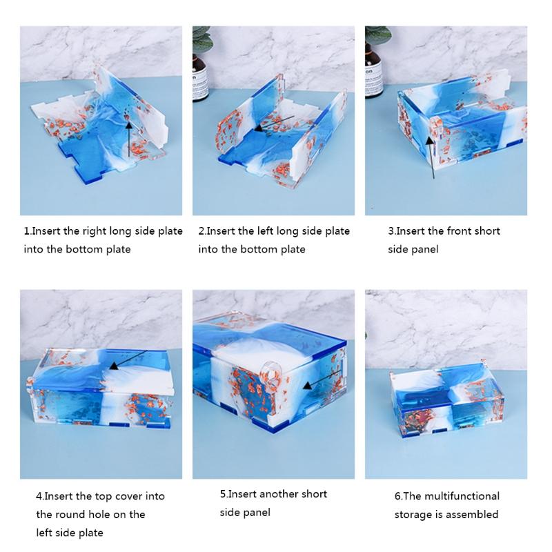 Smooth Storage Box Resin Mold Box Enjoy Handmade Project for DIY Crafts Making Store Various Crafts Jewelry Brushes