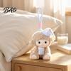 Fluffy Sheep Keyring Goodnight Plush Keychain, Cute Sleepy Lamb Stuffed Toy with Nightcap, Nursery Decor Hanging Soft Bag Charm for Backpack And Room