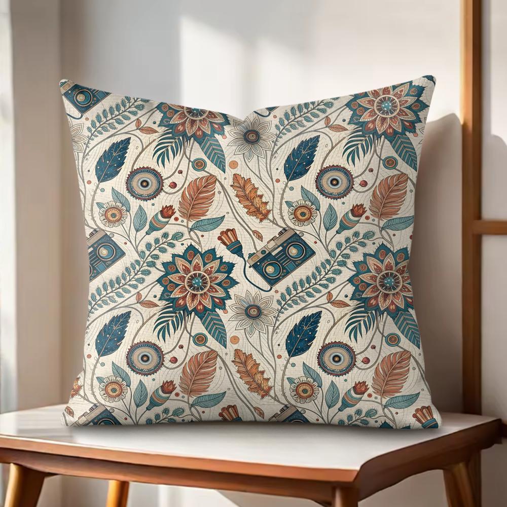 Bohemian Style Cushion Cover Natural Linen Organic Fabric DoubleSided Printing Couch Pillow Covers Home Decor Gift