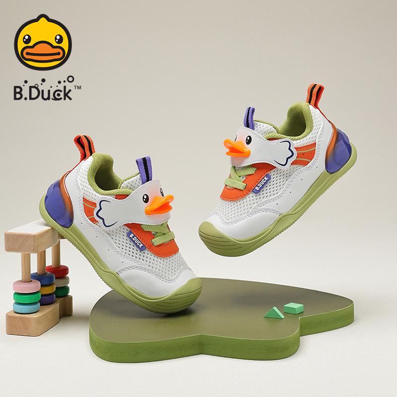 

B.DUCK Весенние 26 Дышащие Детские Туфли - Мягкая Подошва, Унисекс, Противоскользящие, Износостойкие, Спортивные Туфли для Малышей Size 24 оранжевый/белый