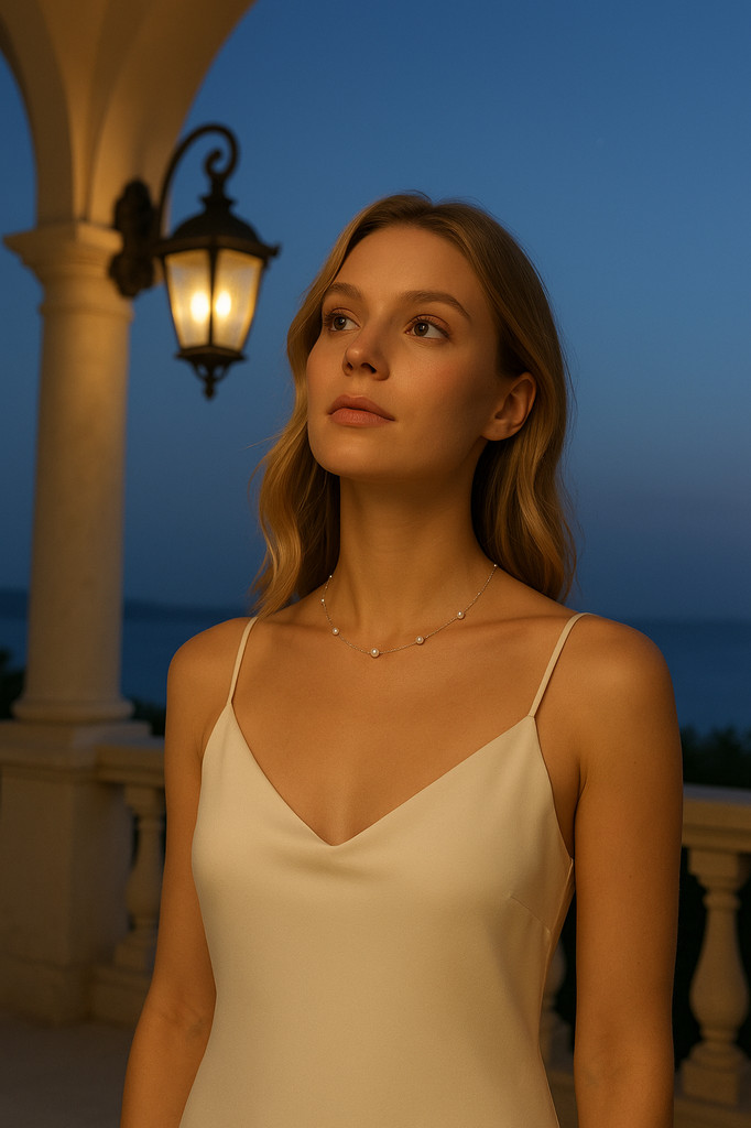 BAMOER 925 Sterlingsilber Zarte Muschelperlen Choker Halskette, Weißgoldplattierte Perlenanhänger Halsketten Schmuckgeschenke für Frauen