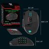 Gamspeed MMO Gaming Wireless 16000 1000Hz Polling DPI 16 Programmable Palm Grip Ergonomic Chroma RGB Mouse Lag-Free Mouse, DPI, Rate, 2.4GHz, 5-Level