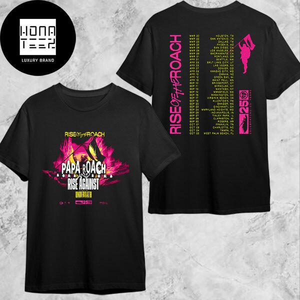 Papa Roach Rise Of The Roach Us Tour Dates 2025 Two Sides T-Shirt