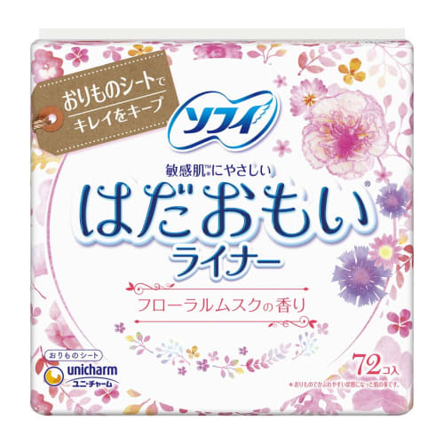 

Unicharm Sofy Hadaomoi Liner, Floral Musk, 72 sheets x 5 packs
