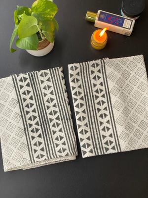 Pair of Blockprint Cotton Hand Towel