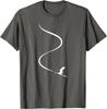 Skier Carving Powder Snow Trail Graphic TShirt Breathable Casual Short Sleeve Tee