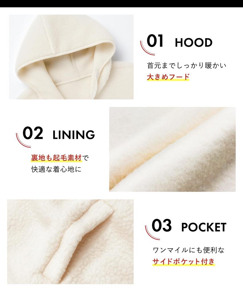 United Doors Men's Embroidered Boa Blouson Jacket, Warm and Cold-Wearing, Hooded, Stylish Winter Wear, Black, 5A-D08-BKM