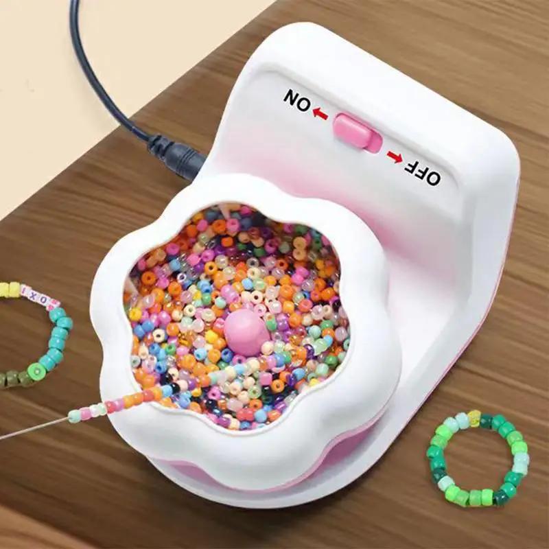 Filo per perline elettrico per la creazione di gioielli Macchina automatica per infilare perline Ciotola per perline Filo per perline di argilla Macchina per la creazione di braccialetti
