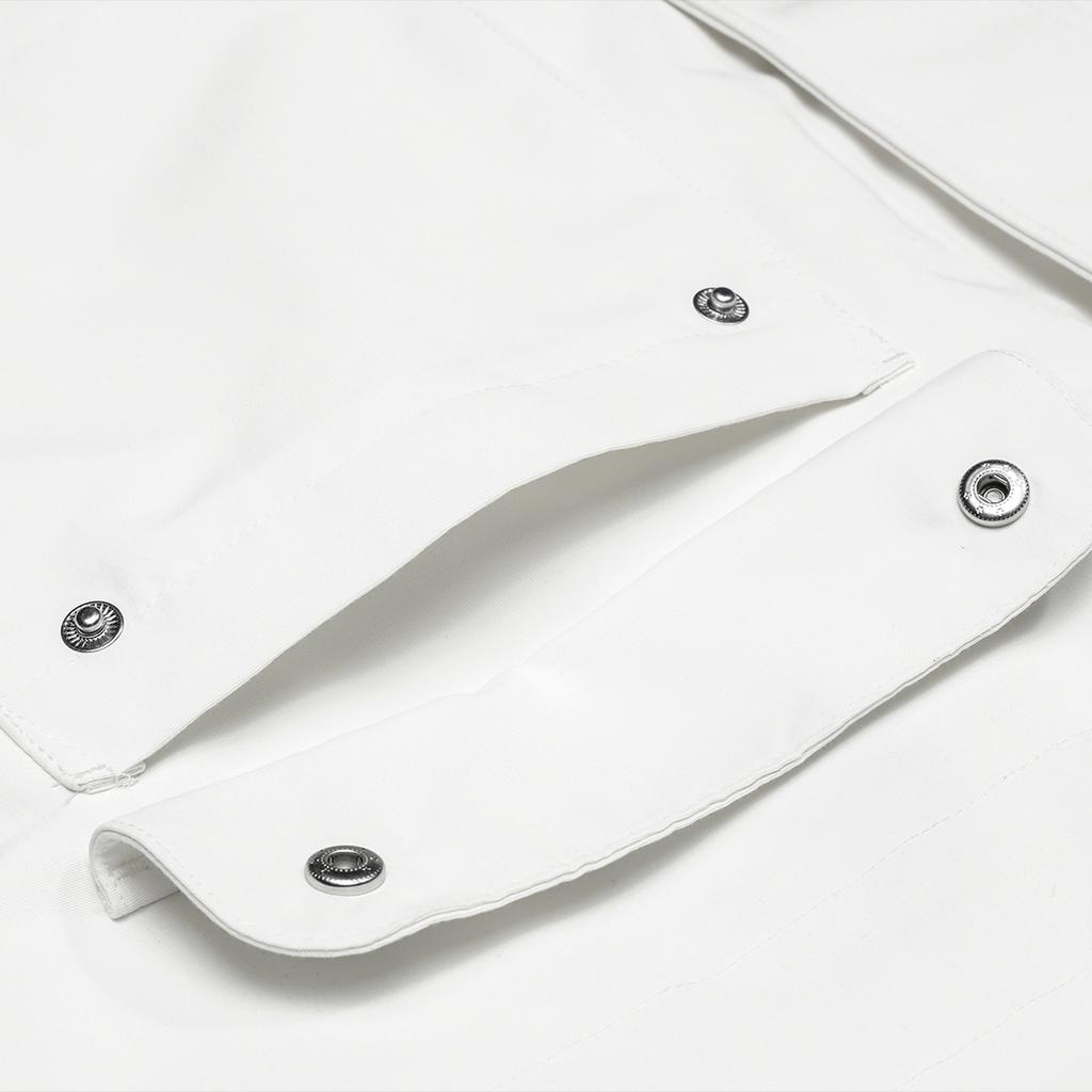 Fila X The Met Collaboration Series HR Monet Impression Solid Color Hooded Woven Jacket Women Jacket Ceramic-White F11W348702F-IV