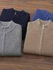 Men's Solid Color Cashmere Knit Cardigan - Autumn/Winter 2025, Loose, Soft, Comfortable, Zipper, Long Sleeve, Versatile.