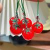 Decorative Pendant with Lanyard 1:1 Realistic Red Tomato Shape Keychain Bag Charm Mobile Phone Hanging