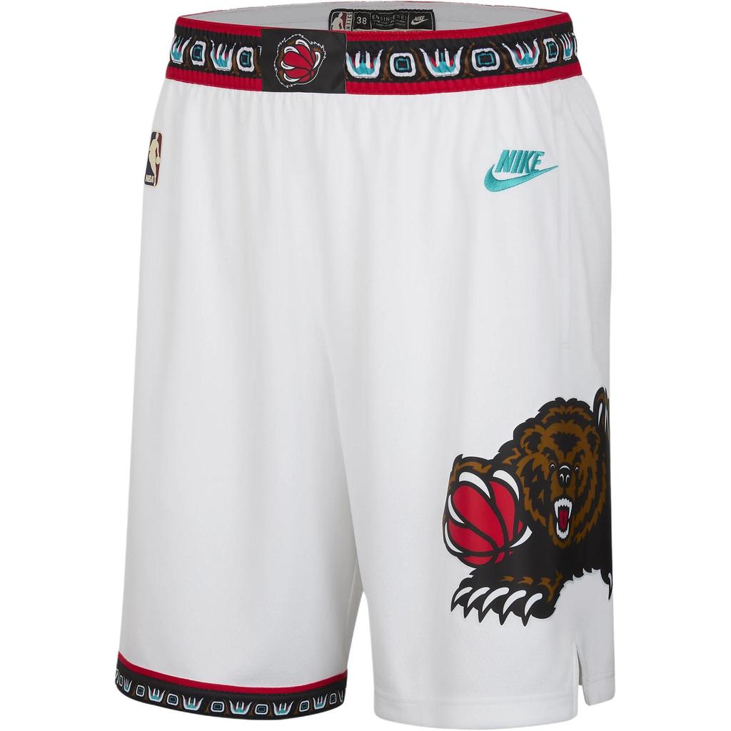Nike Dri-Fit Memphis Grizzlies Hardwood Classics Series Embroidered Logo Breathable Basketball Shorts Men Shorts White FQ4694-100