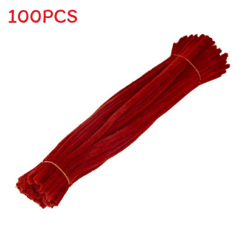 Pcs 100 Colorful Plush Root Twisting Rod Soft Felt Wire Strips Diy Decorations