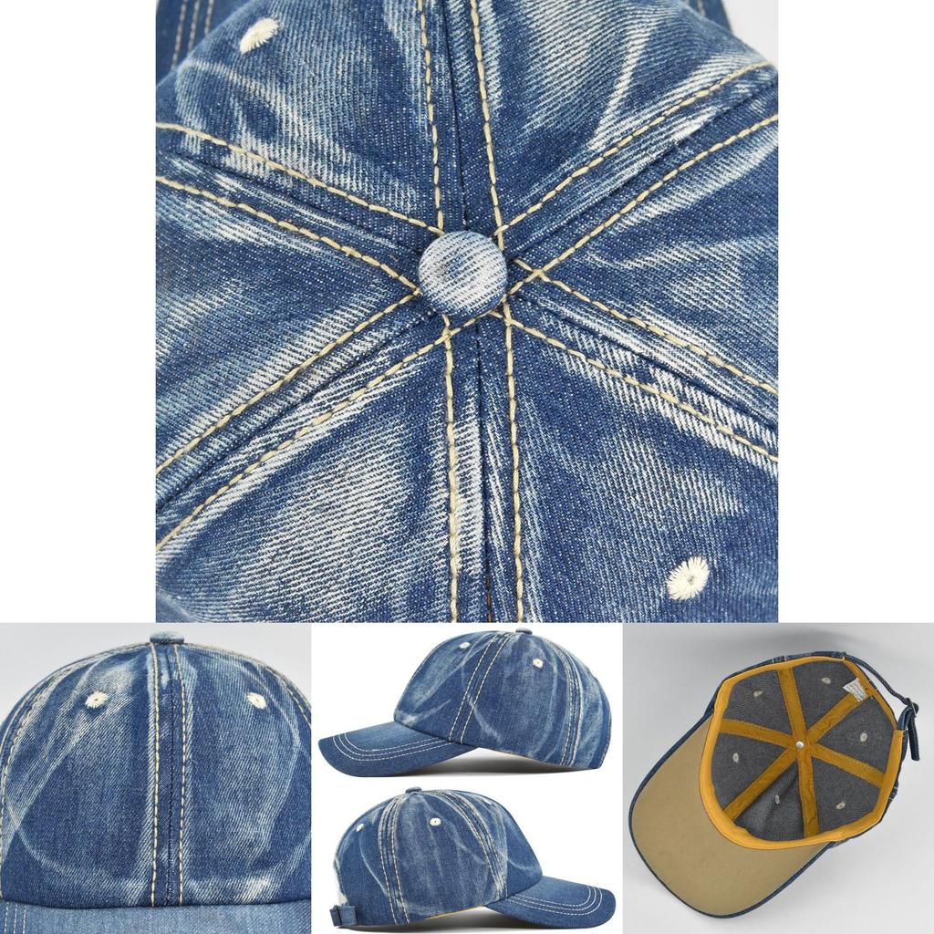 Adjustable Denim Baseball Cap With Infinite Symbol Elements For Four Seasons