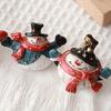 Decorazione Natalizia Ornamento Festa Casa Tavolo Finestra Espositore Ornamento Pupazzo di Neve Babbo Natale Figure 1pz