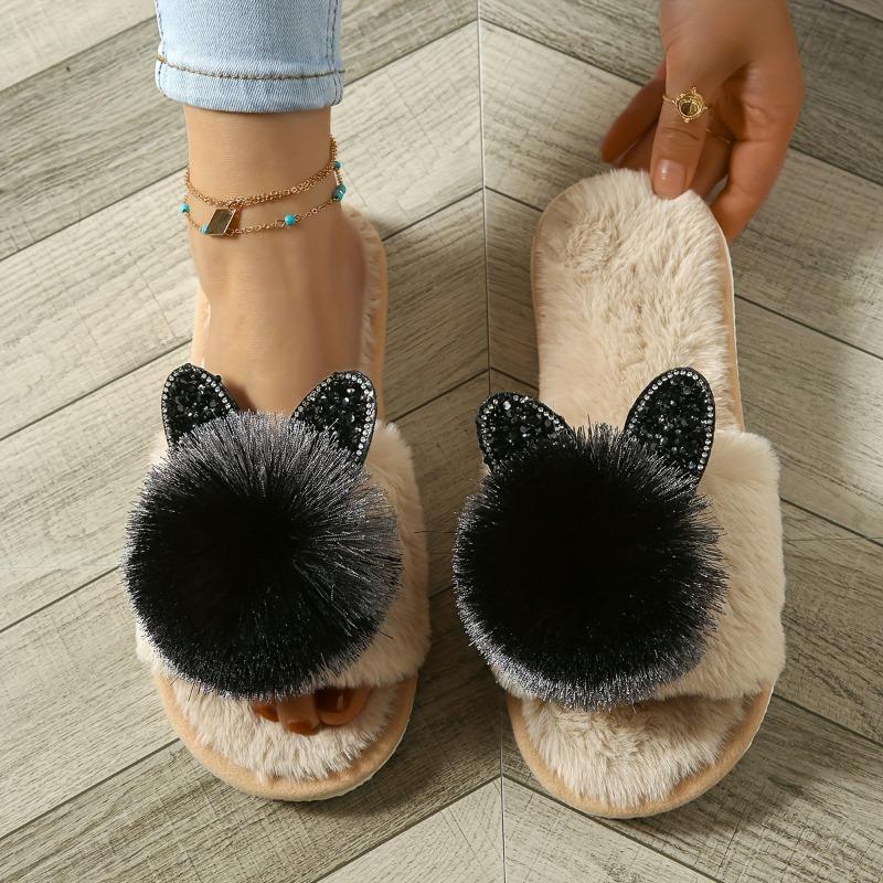 Women's All-Season Slip-On Moccasin Slippers with Plush Faux Fur-Like Lining & Arch - Soft EVA Cushioned Insole, Slip- Sole, Cozy Indoor/ House