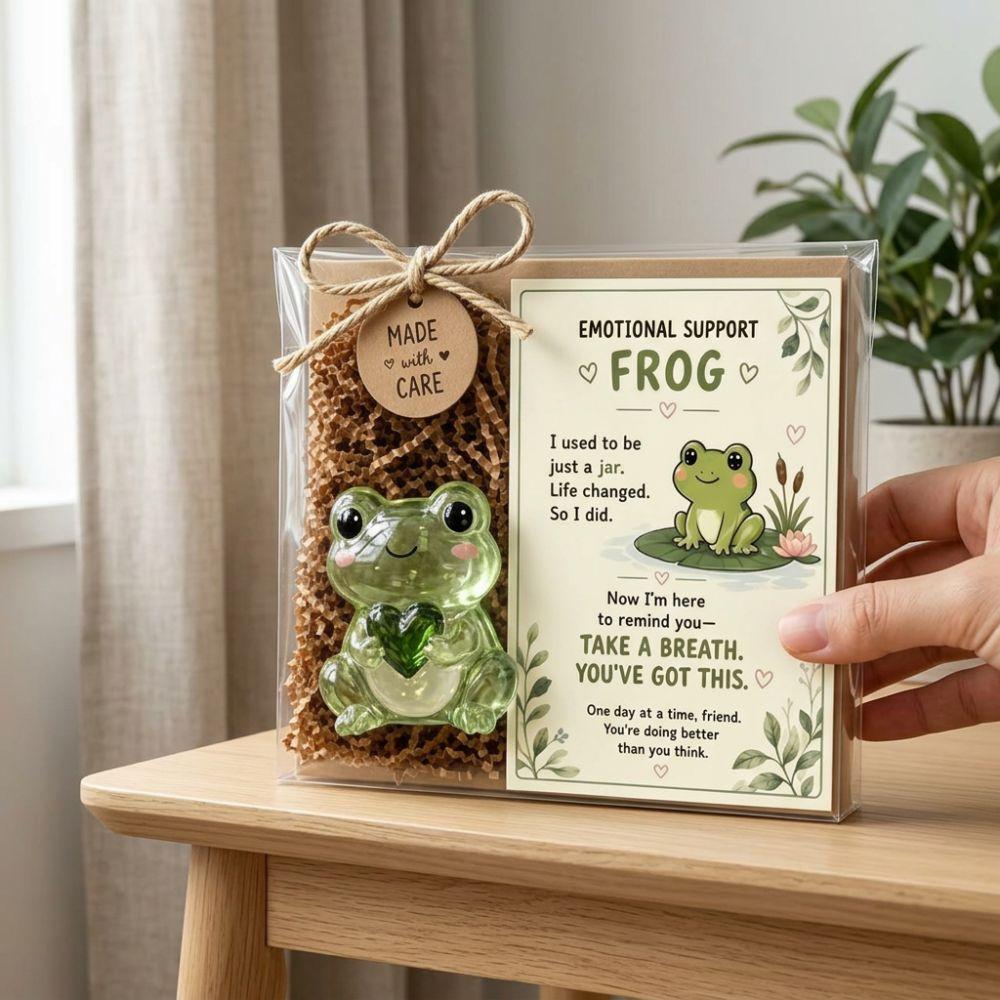 Cute Emotional Support Animal Gift Set Resin Encouragement Card Gift Kit Nightstand
