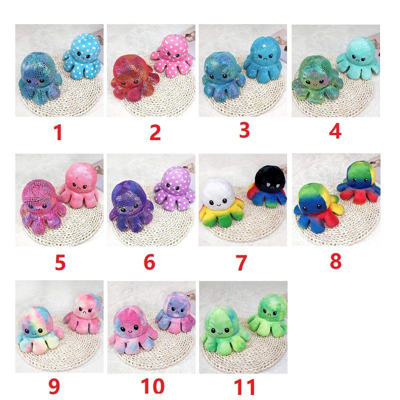 Adorable Sequin Double-sided Flip Reversible Octopus Plush Toy For Kids Joyful Moments