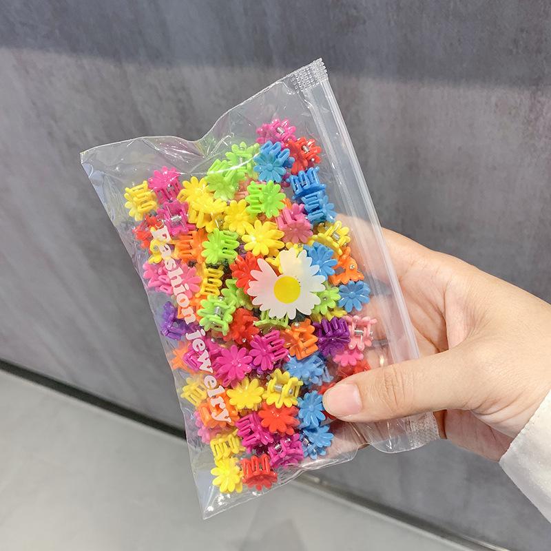 Colorful Hair Flower Clips for Babies & Toddlers - Small Hairpin & Claw Clip Accessories for Girls