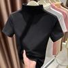 2026 Women's Double-Sided Slim-Fit Half-High Collar Base Layer Top, Thickened, Short-Sleeved, High-End Feel.