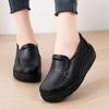 Spring Version Height-Increasing Wedges Casual Shoes Ladies Cushioning Loafers Genuine Leather Platform Shoes Women Thick-Soled