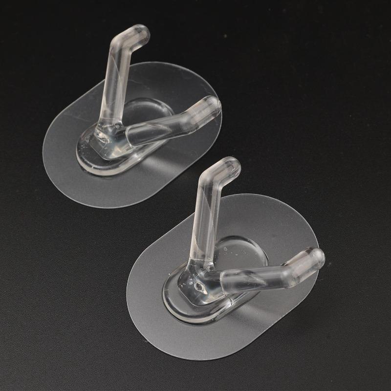 1/20pcs Transparent Wall Mounted Hook No-drill Bag Coat Storage Sticky Hooks Multifunctional Home Kitchen Bathroom Hanging Hooks