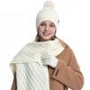 High Quality Winter Knitted Warm Set Custom Logo  Winter Gifts for Men and Women Scarf Beanie Hat and Gloves