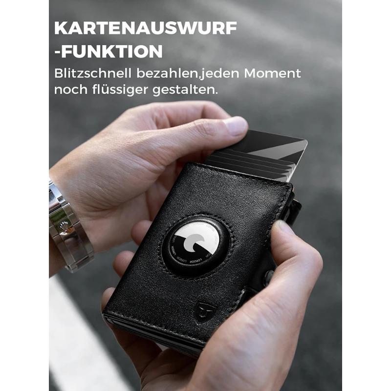 RFID-blokkerende lommebok for menn Ekte skinnlommebok med myntlomme Lommebok