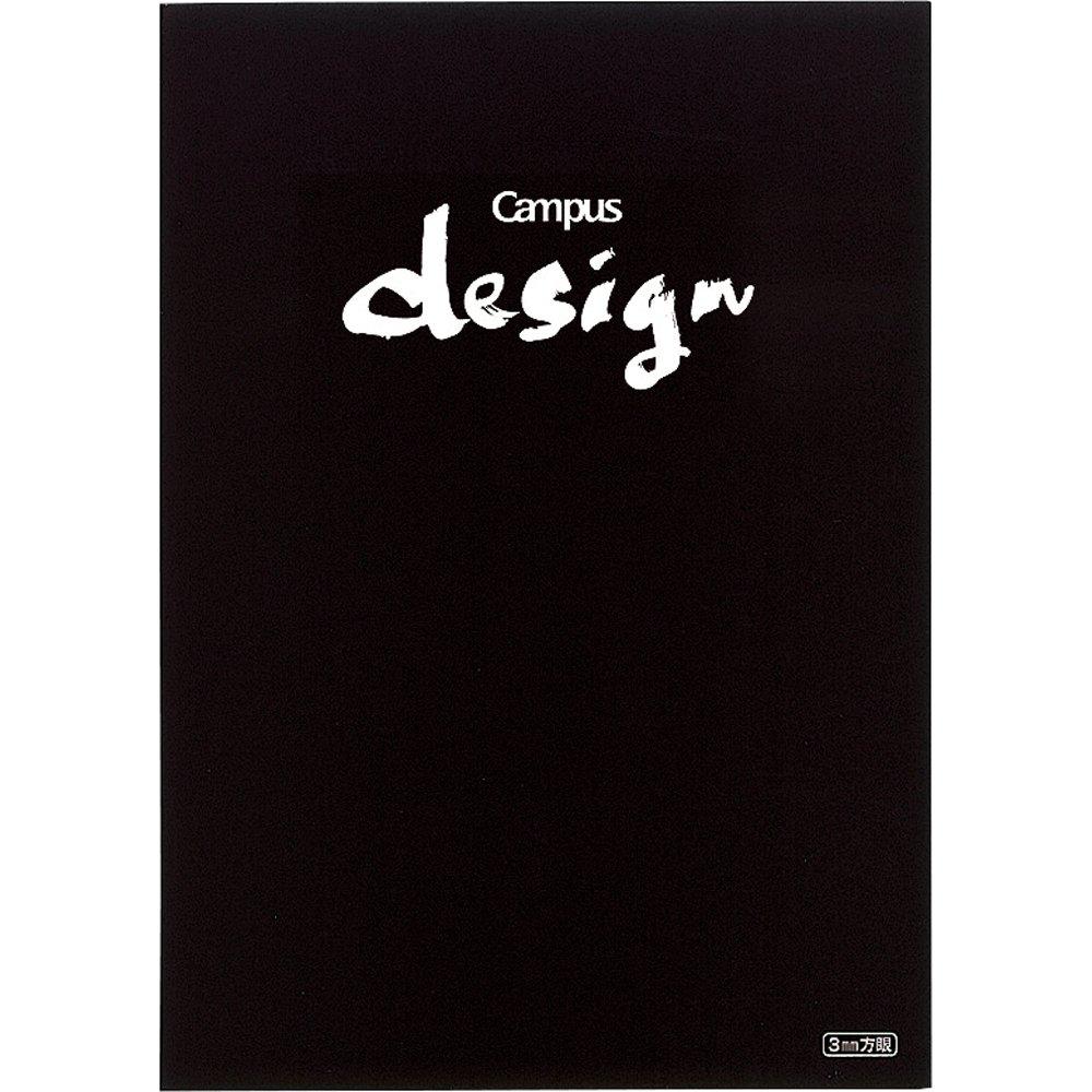 KOKUYO Campus Design 3mm A4 Notebook, grid, size, Black, YOSA-10D