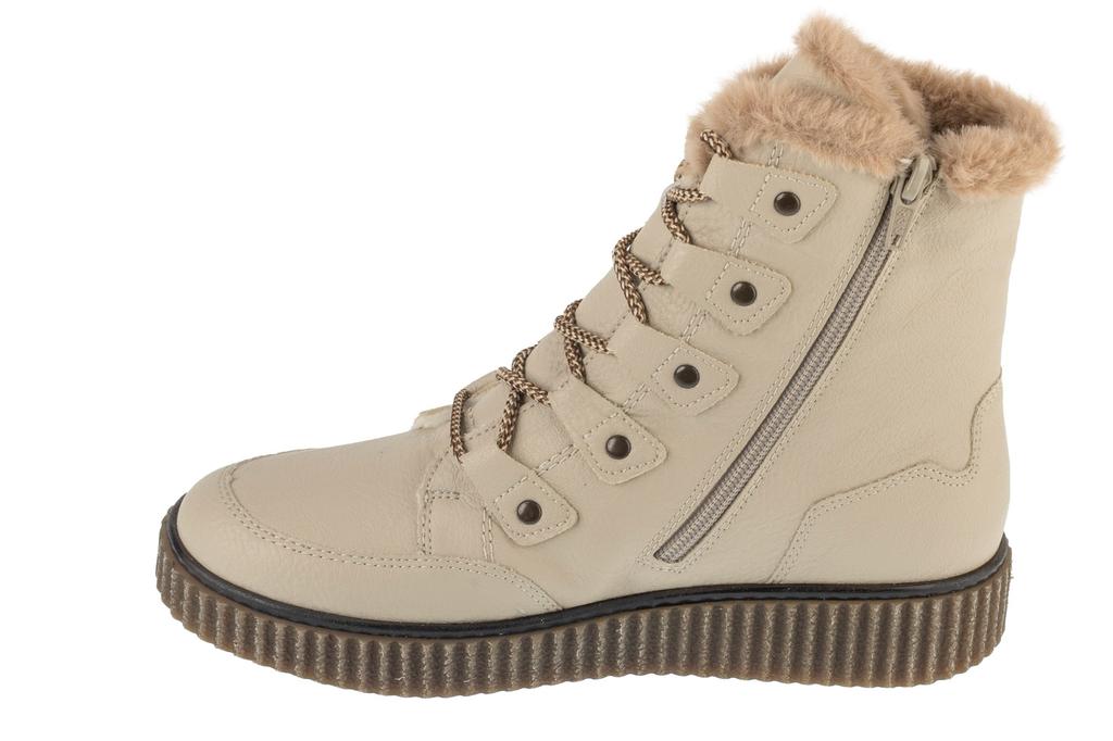 RIEKER Booties, Womens Beige Lace-up Shoes